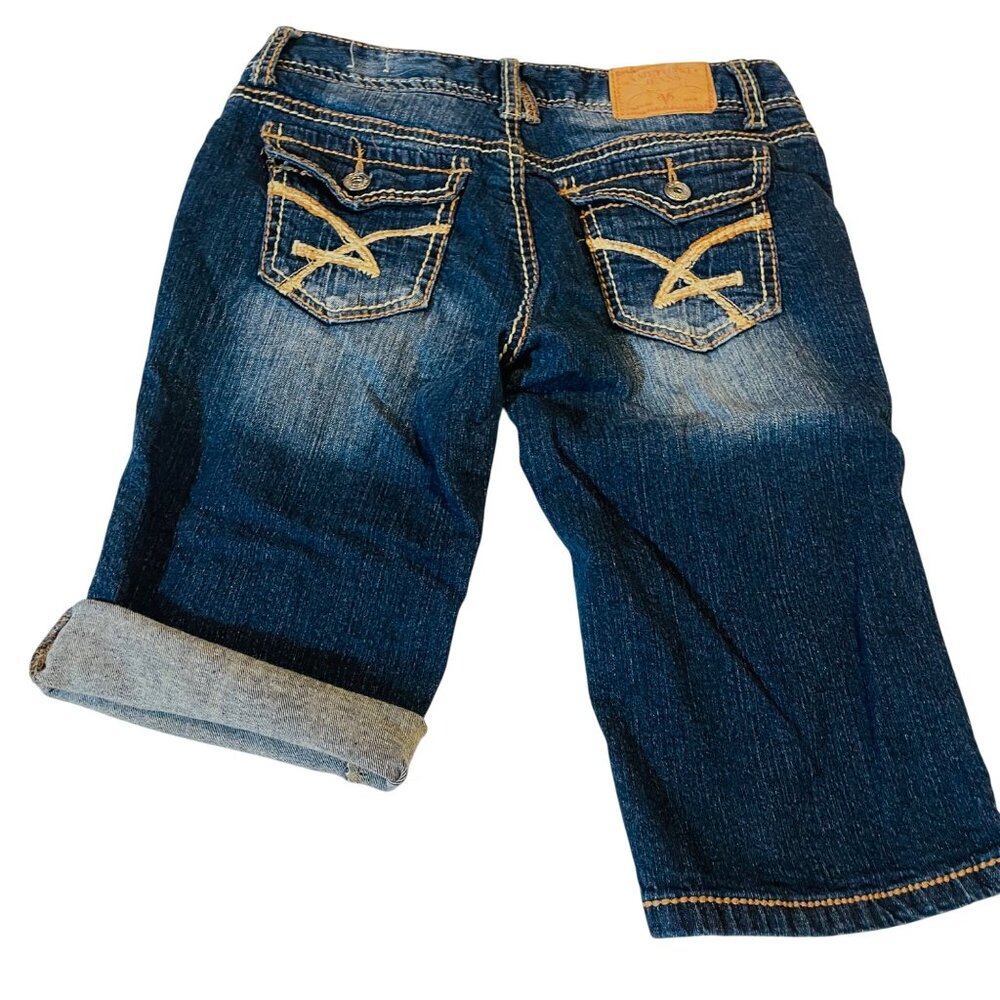 Amethyst Womens Distressed Jean Shorts Size 5 Blue Denim - Picture 4 of 8